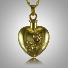 Pet Heart Paw Print Cremation Jewelry II